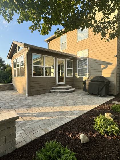 Stamped concrete patio work by OnCall Home Co.