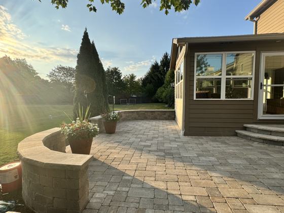 Stamped concrete patio work by OnCall Home Co.